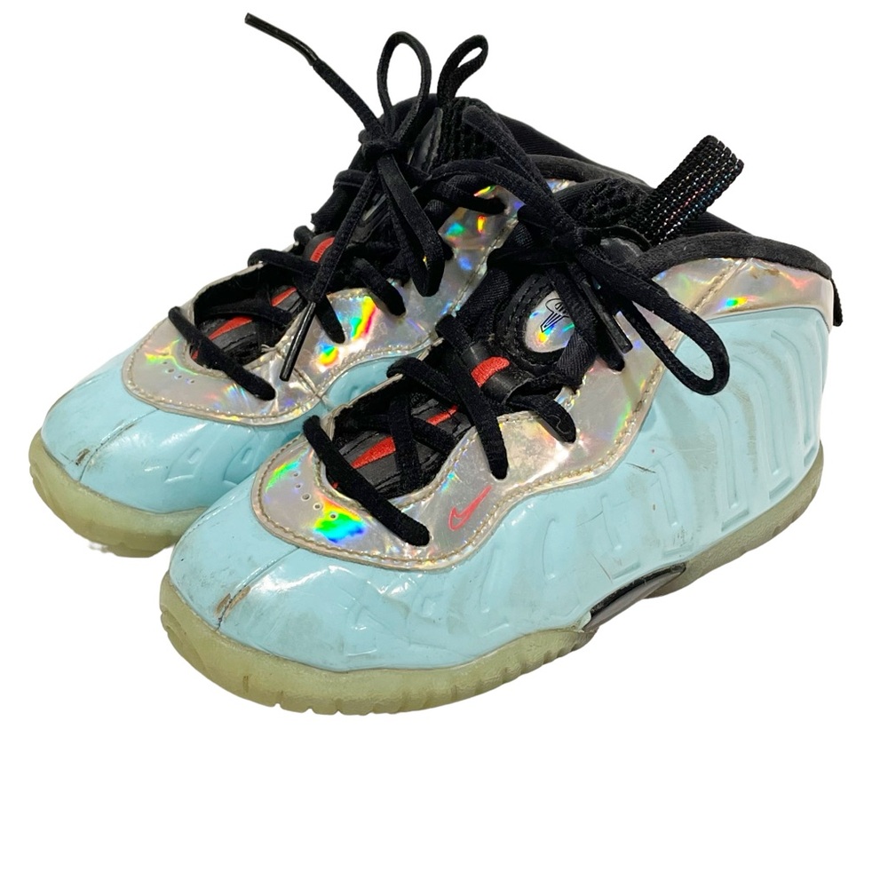 Nike Little Posite One‎ Toddler Size 9C Mix Tape Teal Blue Black Silver DH6490